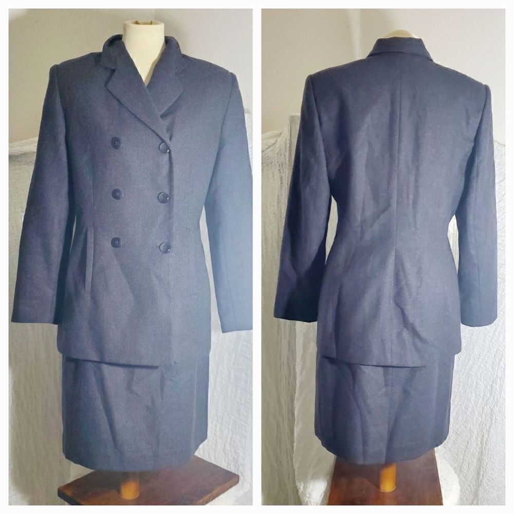 Amanda Smith VTG 100% Wool 2 Piece Suit Set Size 12